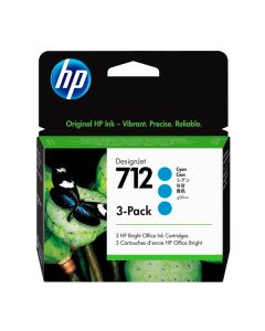 3ED77A Tinta HP 712 Cían de 29 ml Pack 3 uds