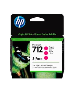 3ED78A Tinta HP 712 Magenta de 29 ml Pack 3 uds